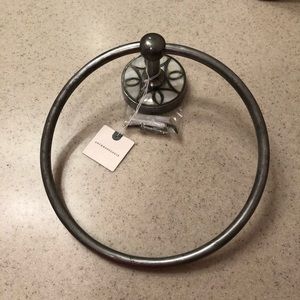 Anthropologie Launis Towel Ring, Antique silver